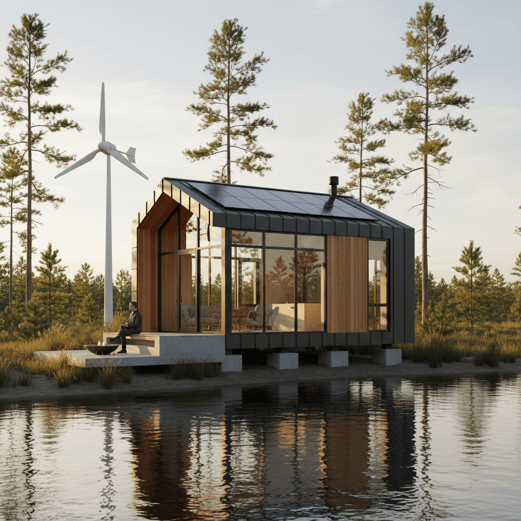 Modern lakeside Tiny House - Exterior view