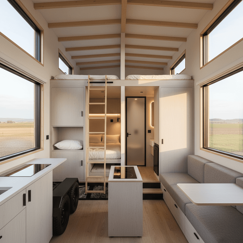 Modern rural Tiny House - Interior view
