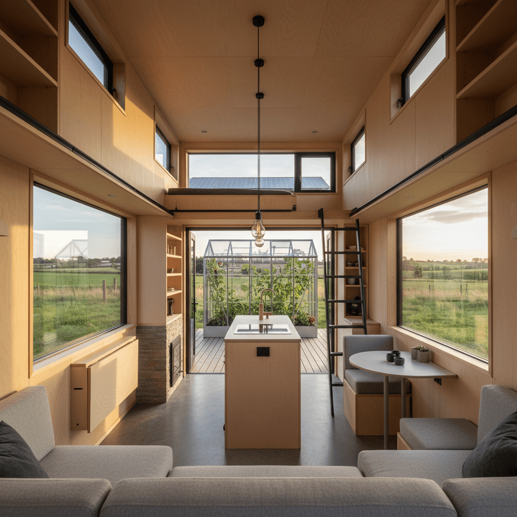 Modern rural Tiny House - Interior view