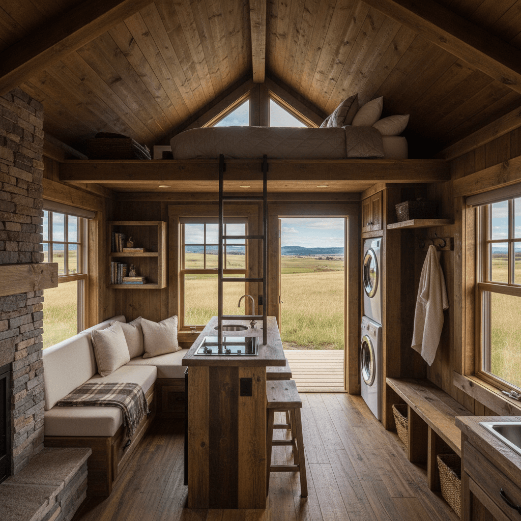 Rustic rural Tiny House - Interior view