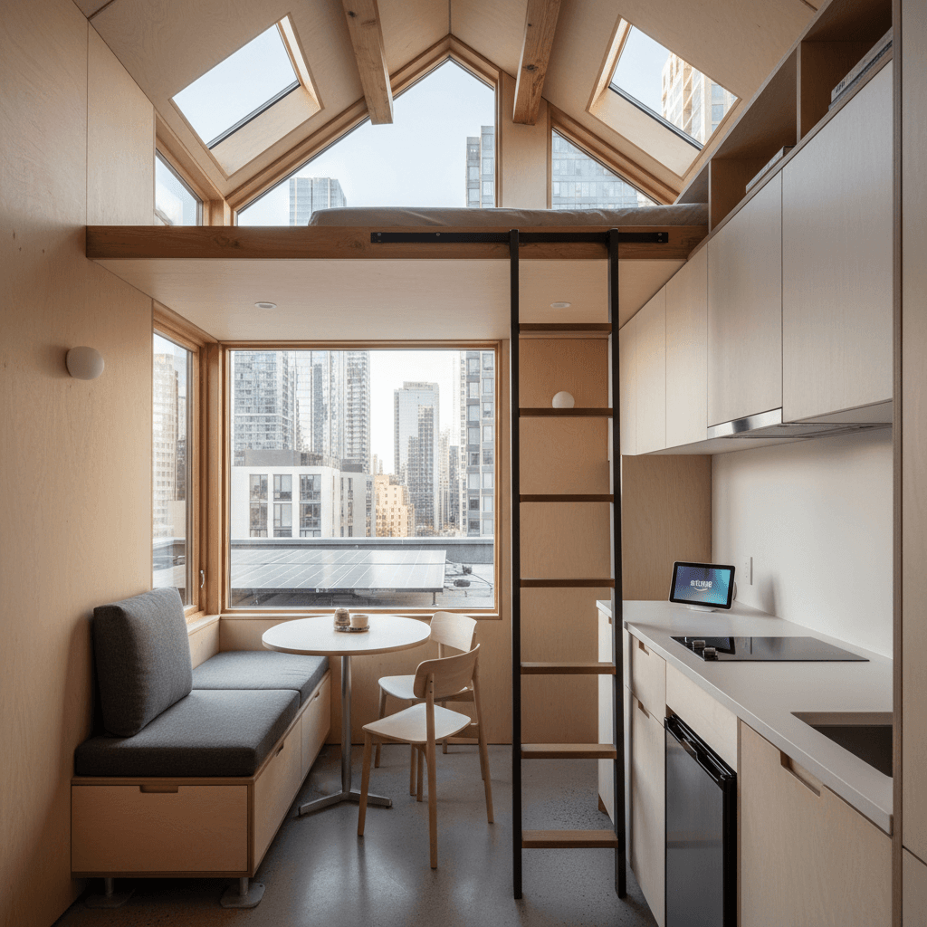 Modern Urban Tiny House - Interior view