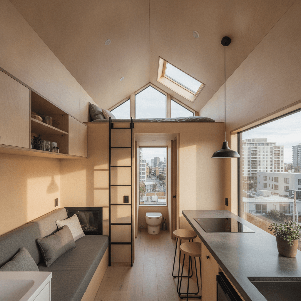 Modern Urban Tiny House - Interior view