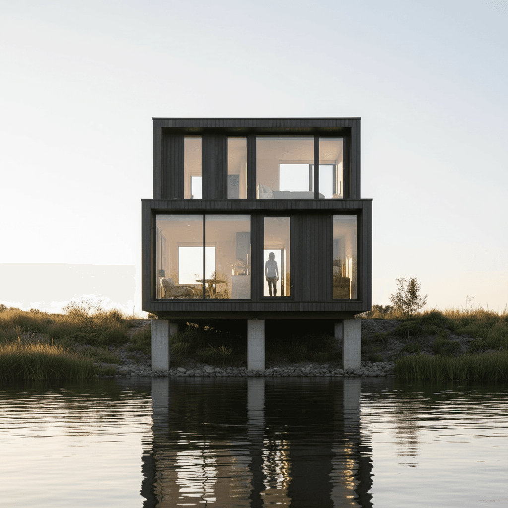 Modern lakeside Tiny House - Exterior view