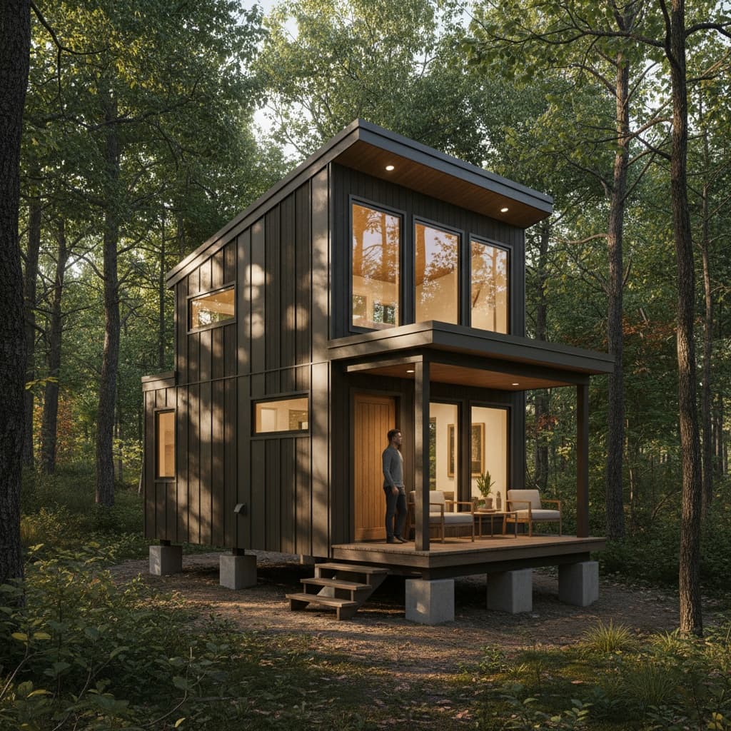 Modern Forest Tiny House - Exterior view