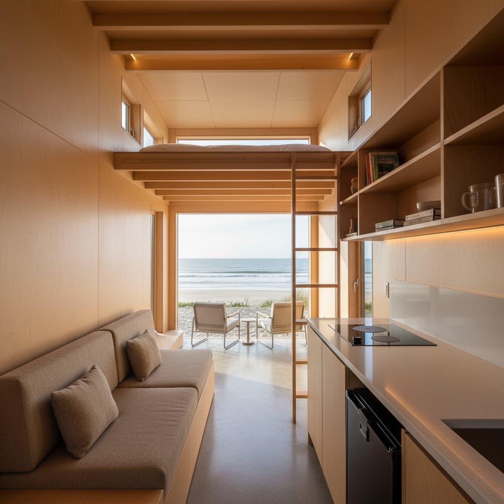 Modern Beach Tiny House - Interior view