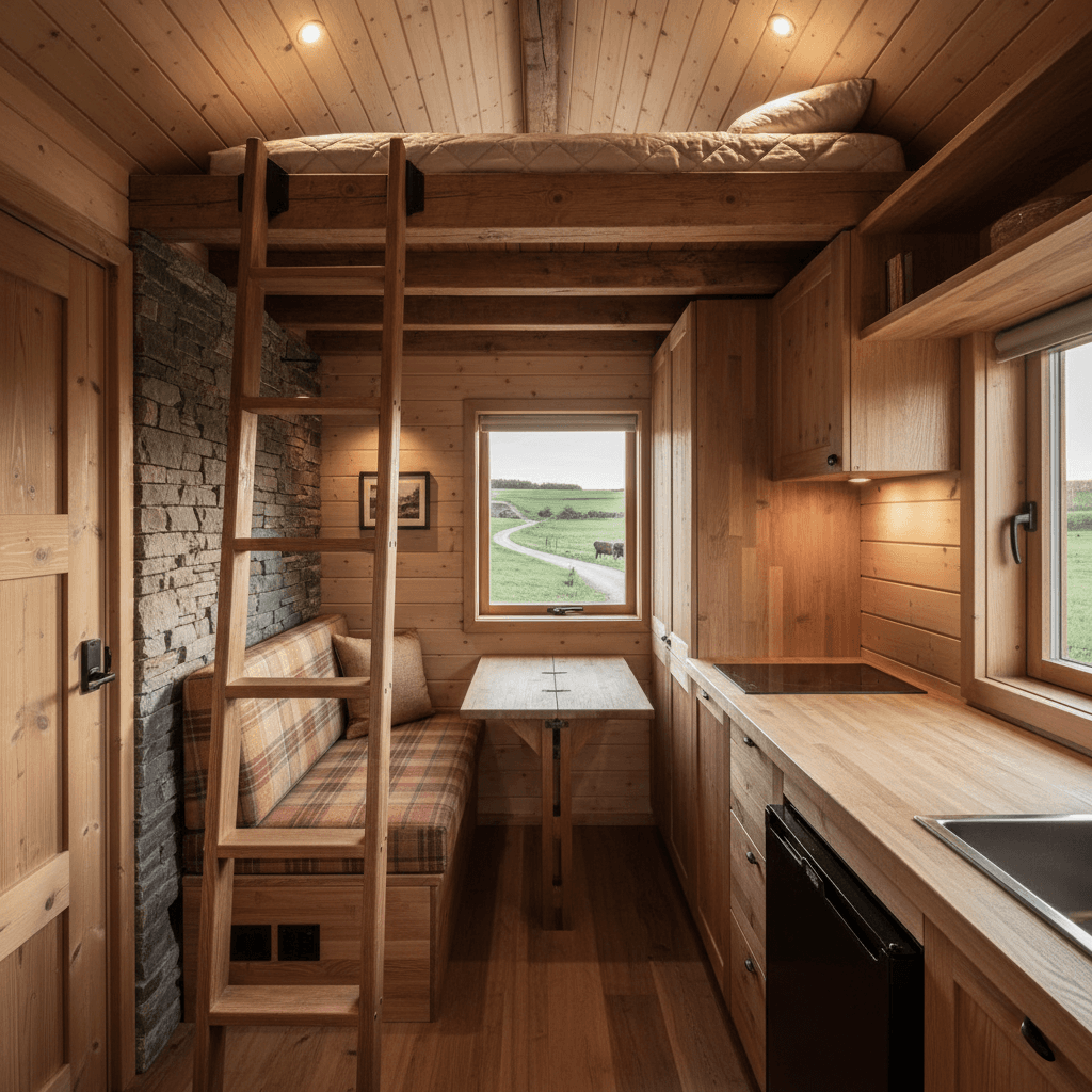 Rustic rural Tiny House - Interior view