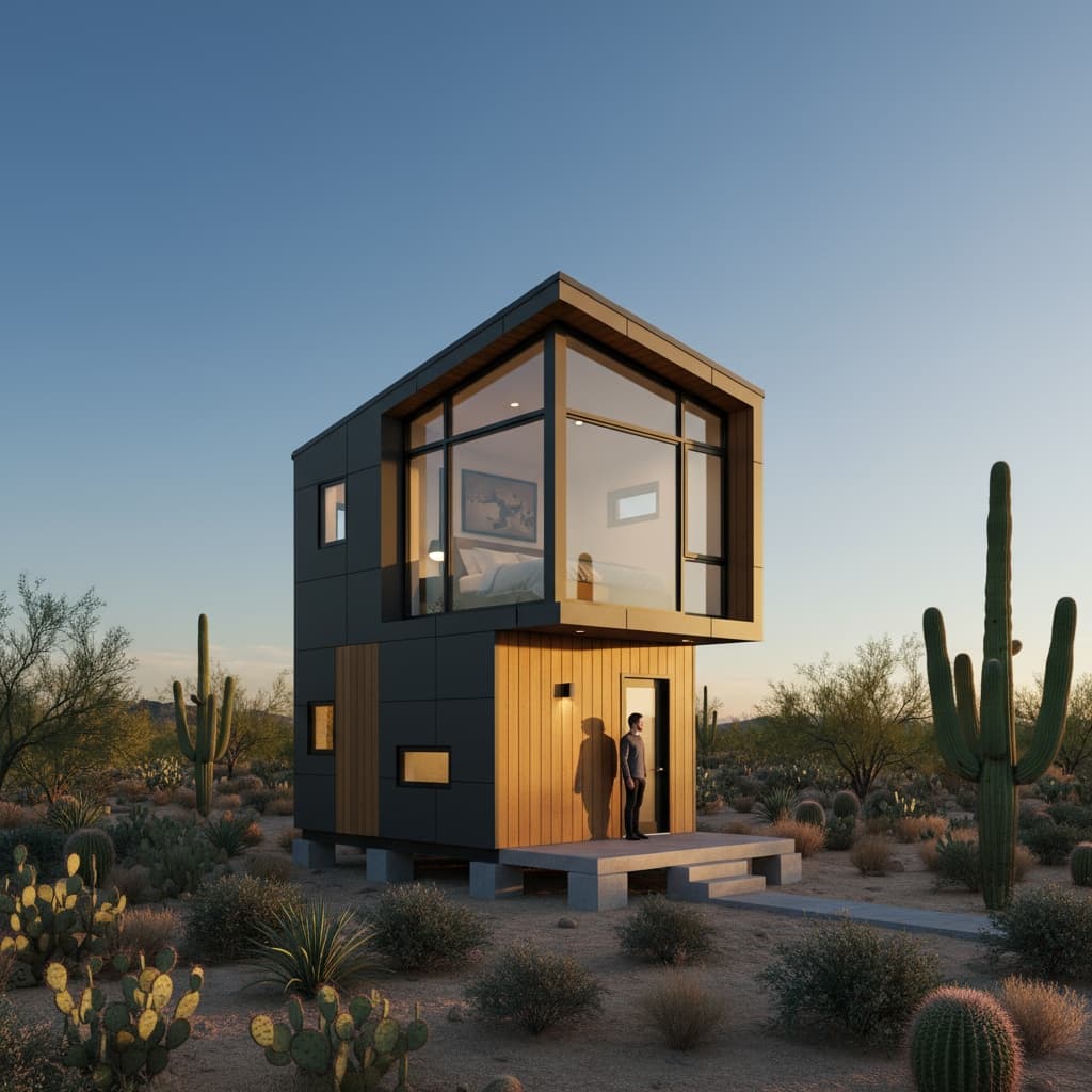 Modern Desert Tiny House - Exterior view