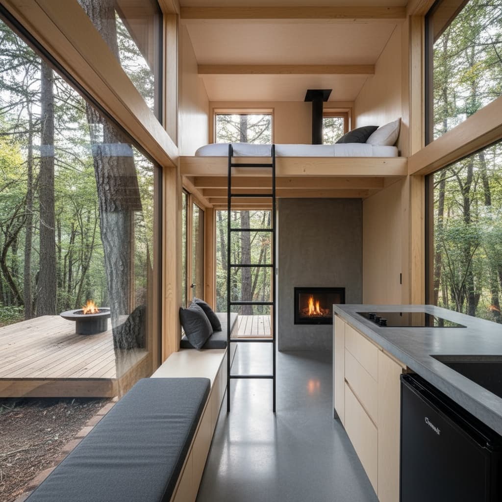 Modern Forest Tiny House - Interior view