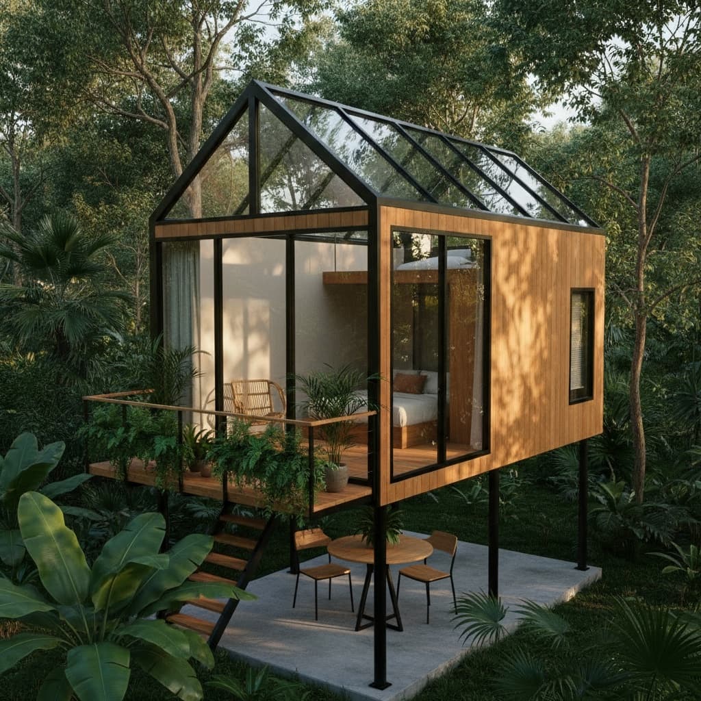 Modern Forest Tiny House - Table Unde House - Exterior view