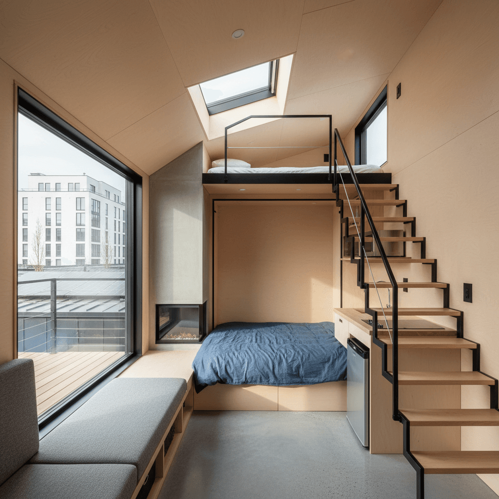 Modern Urban Tiny House - Interior view