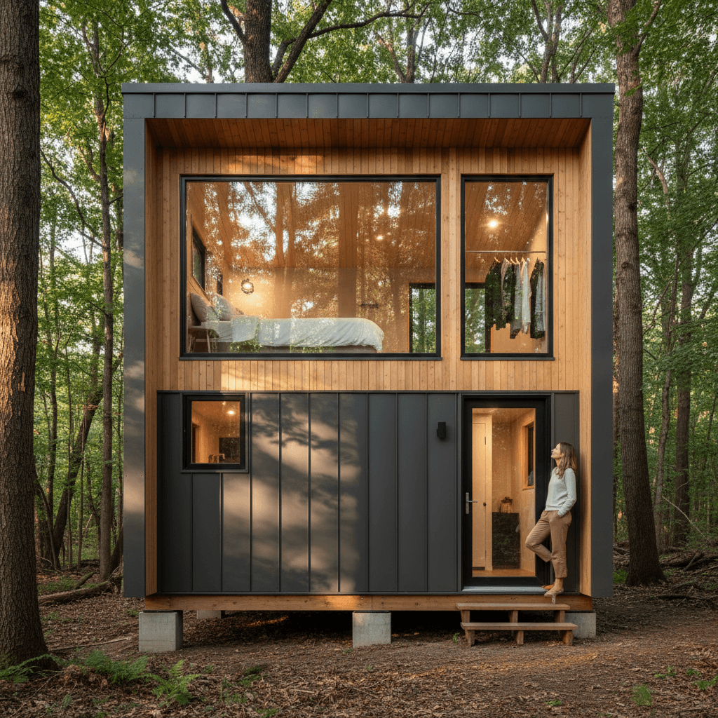 Modern Forest Tiny House - Exterior view