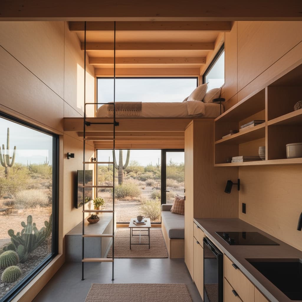 Modern Desert Tiny House - Interior view