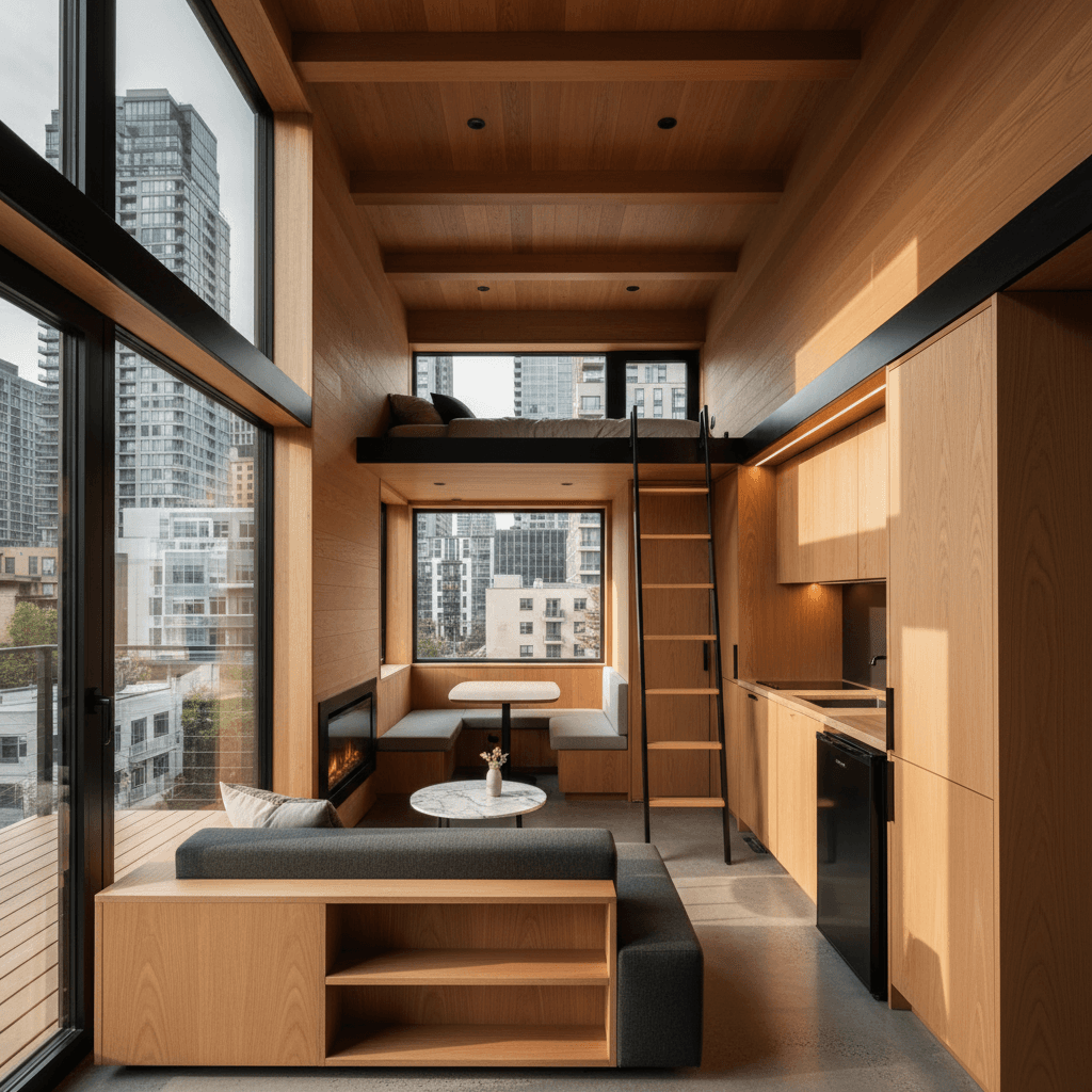 contemporary Urban Tiny House - Interior view
