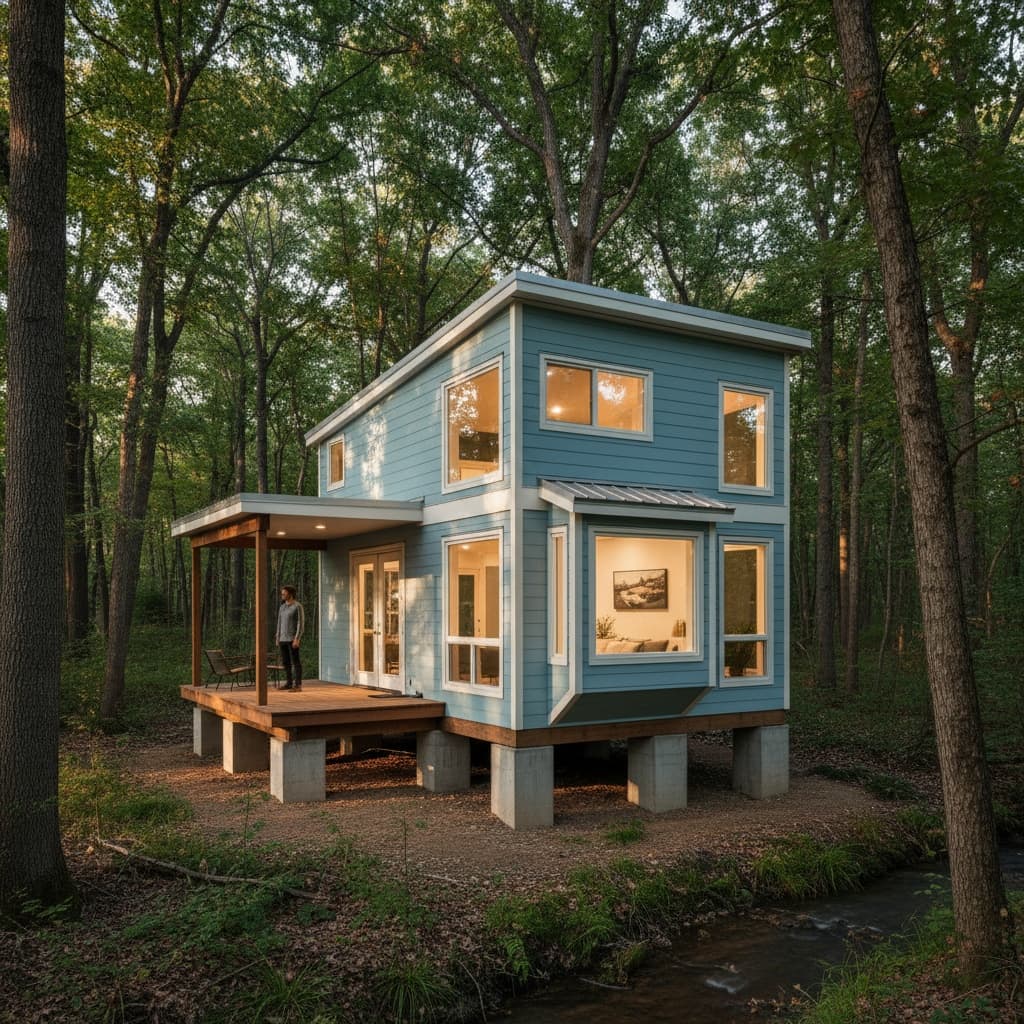 Modern Forest Tiny House - Exterior view