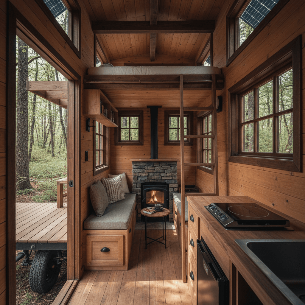 Rustic Forest Tiny House - Interior view