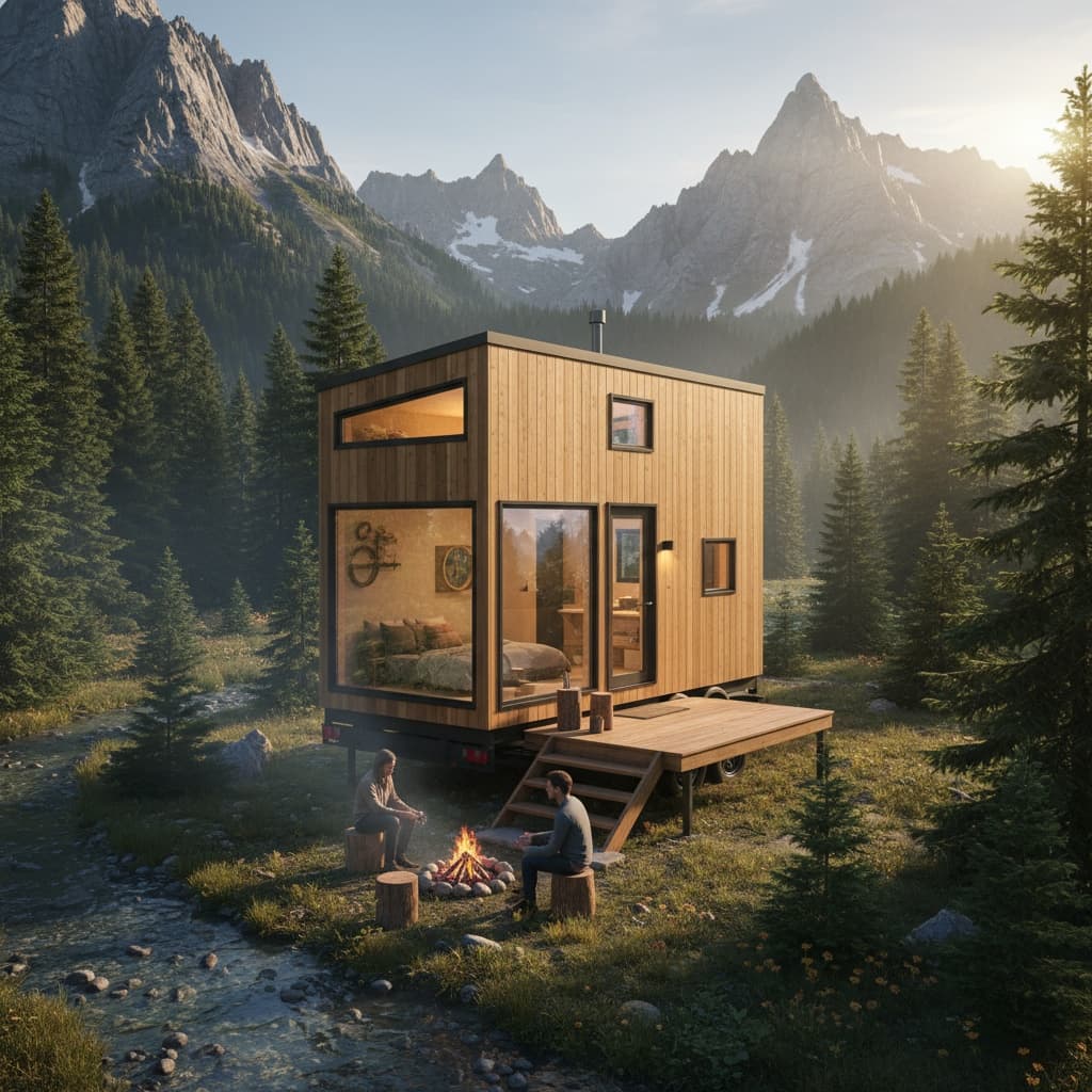 scandinavian mountain Tiny House - Exterior view