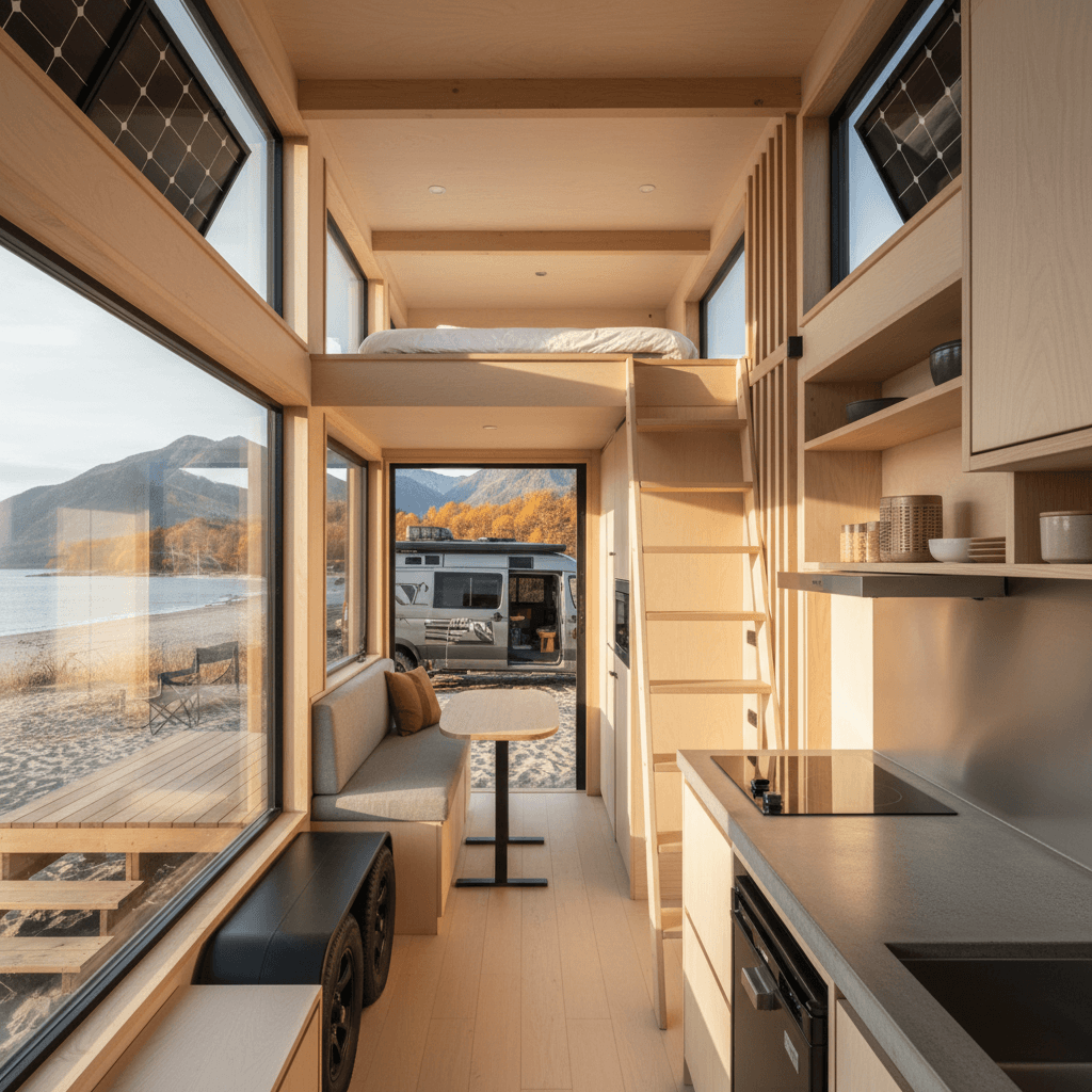 Modern Beach Tiny House - Interior view