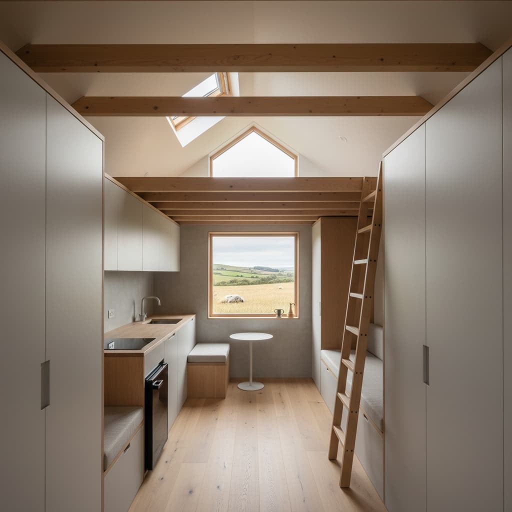 Minimalist rural Tiny House - Interior view