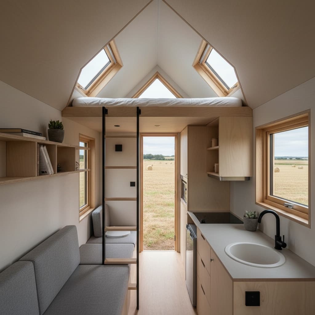 Minimalist rural Tiny House - Interior view