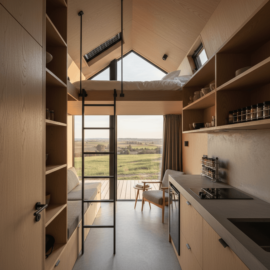 contemporary rural Tiny House - Interior view