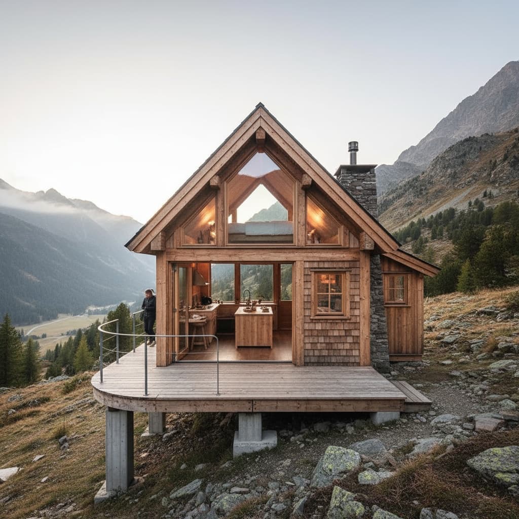 Rustic mountain Tiny House - Exterior view