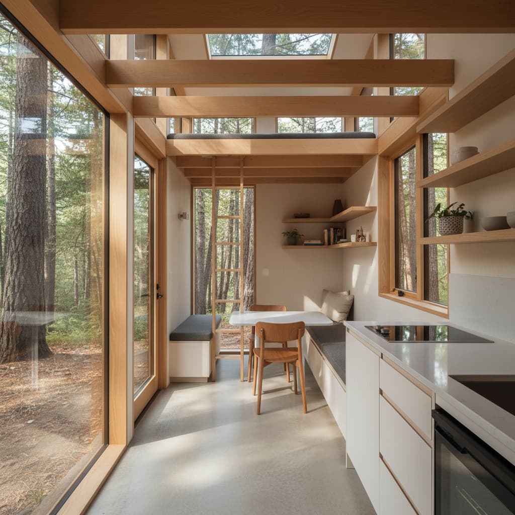 Modern Forest Tiny House - Interior view