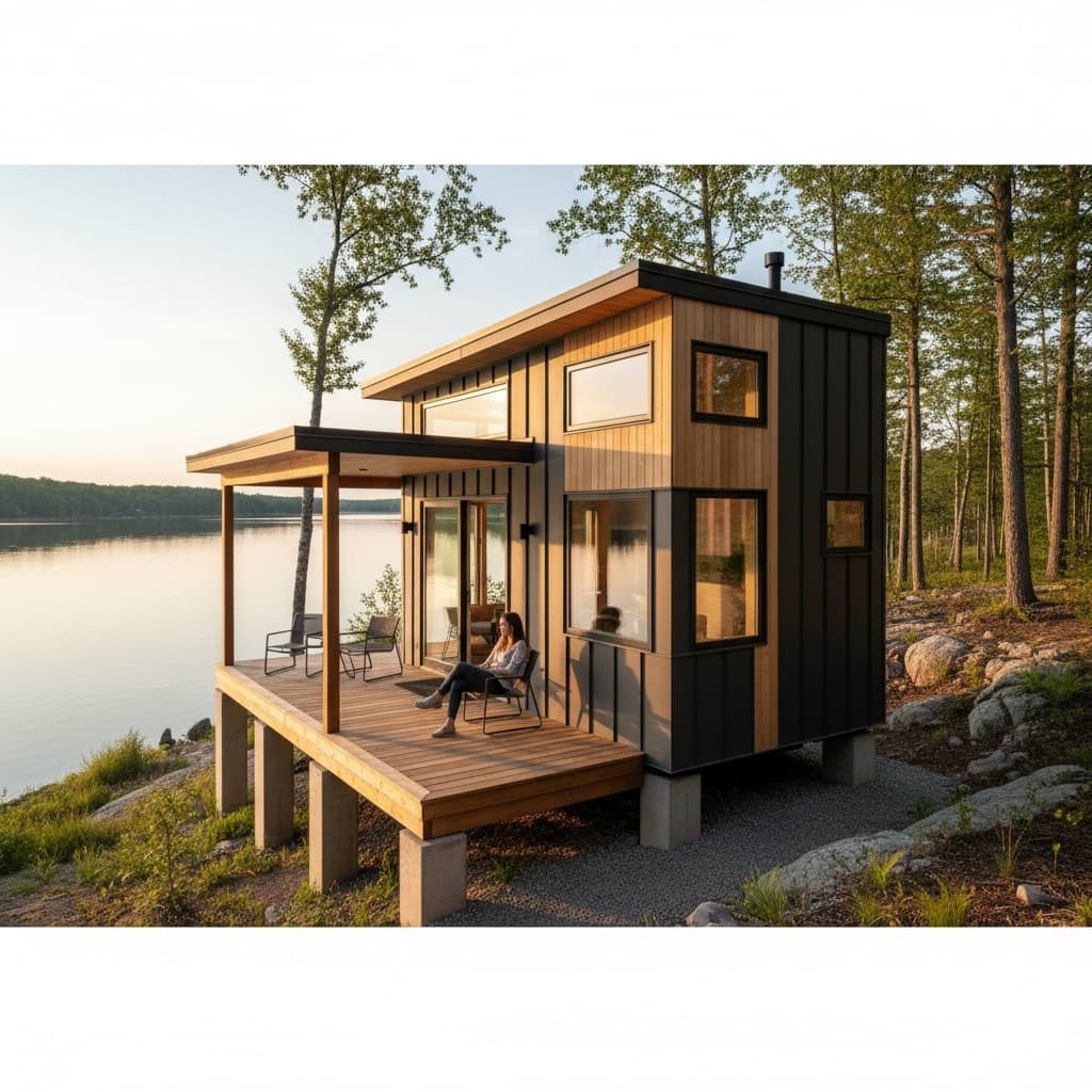 Modern lakeside Tiny House - Exterior view