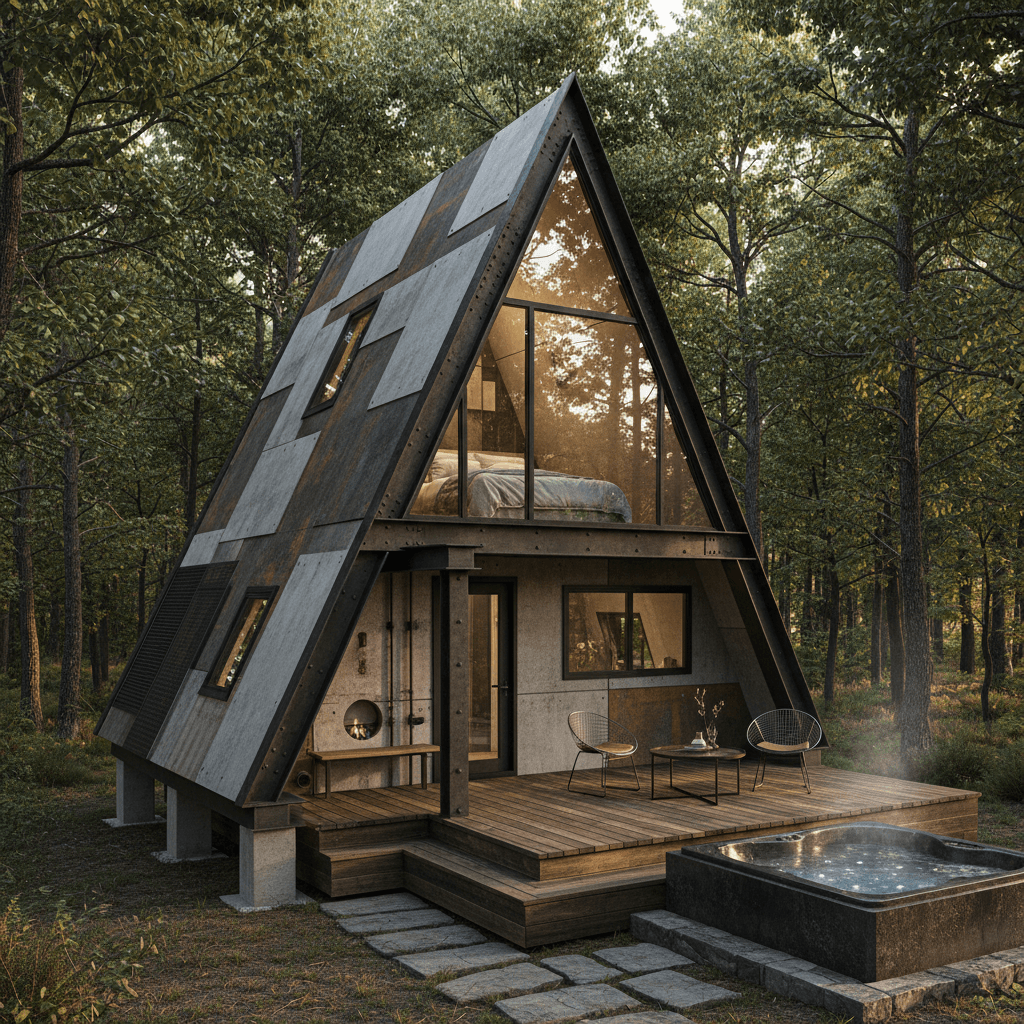 industrial Forest Tiny House - Toilet Shower Next - Everything Want Kind - Shower Cher - Glass Shower Living - Kitchen Nice Sofa - Exterior view