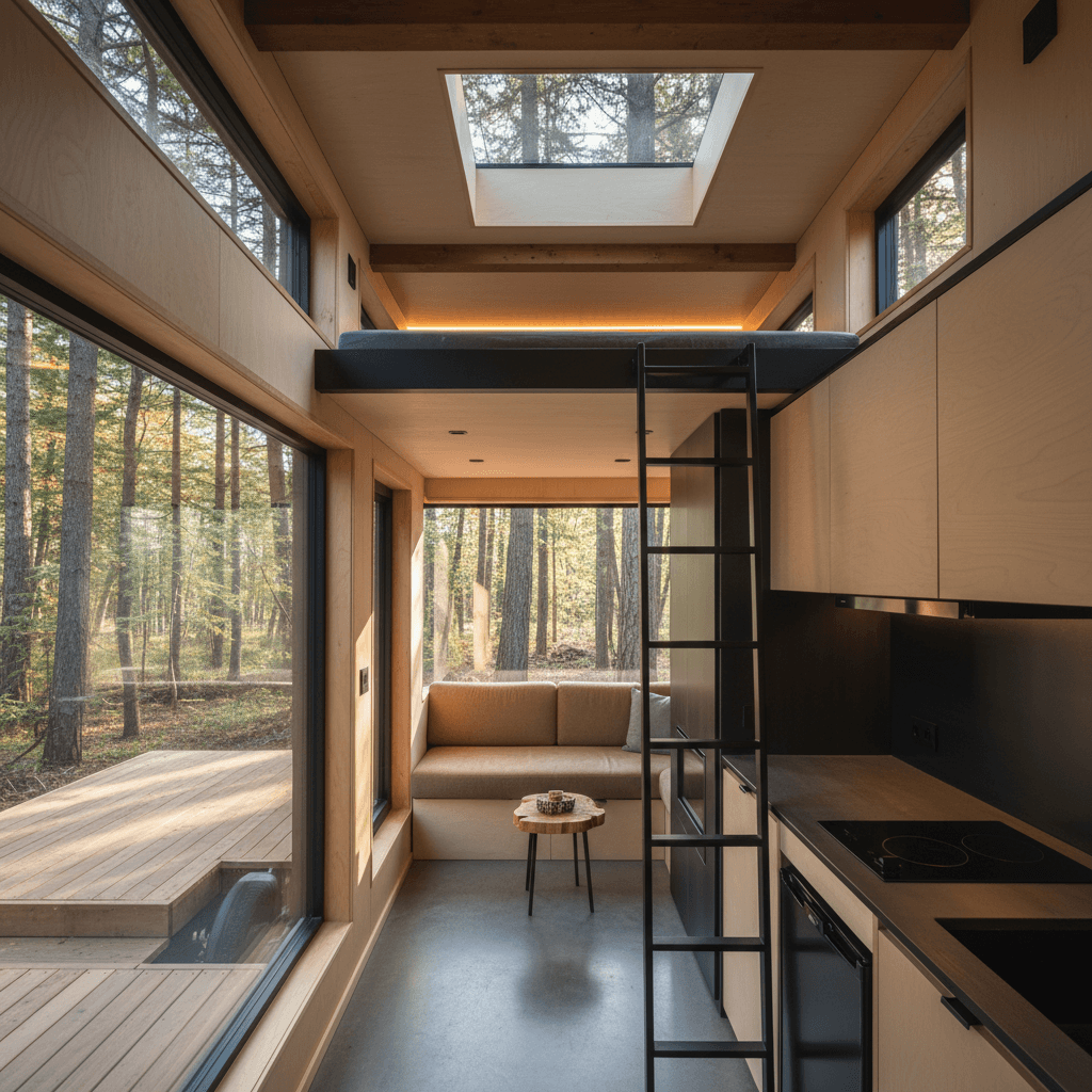 Modern Forest Tiny House - Interior view