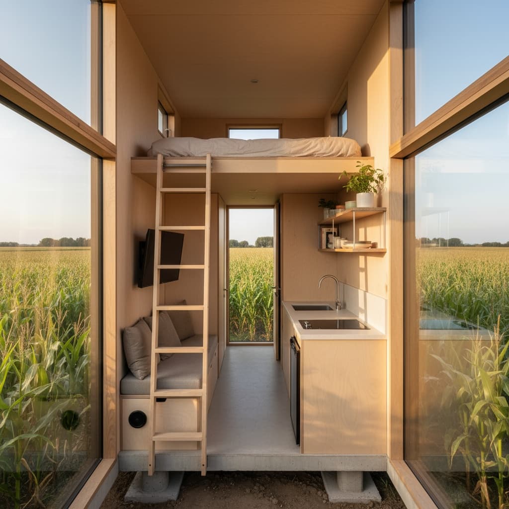 Modern rural Tiny House - Interior view
