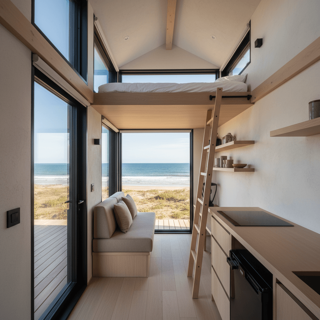 Modern Beach Tiny House - Interior view
