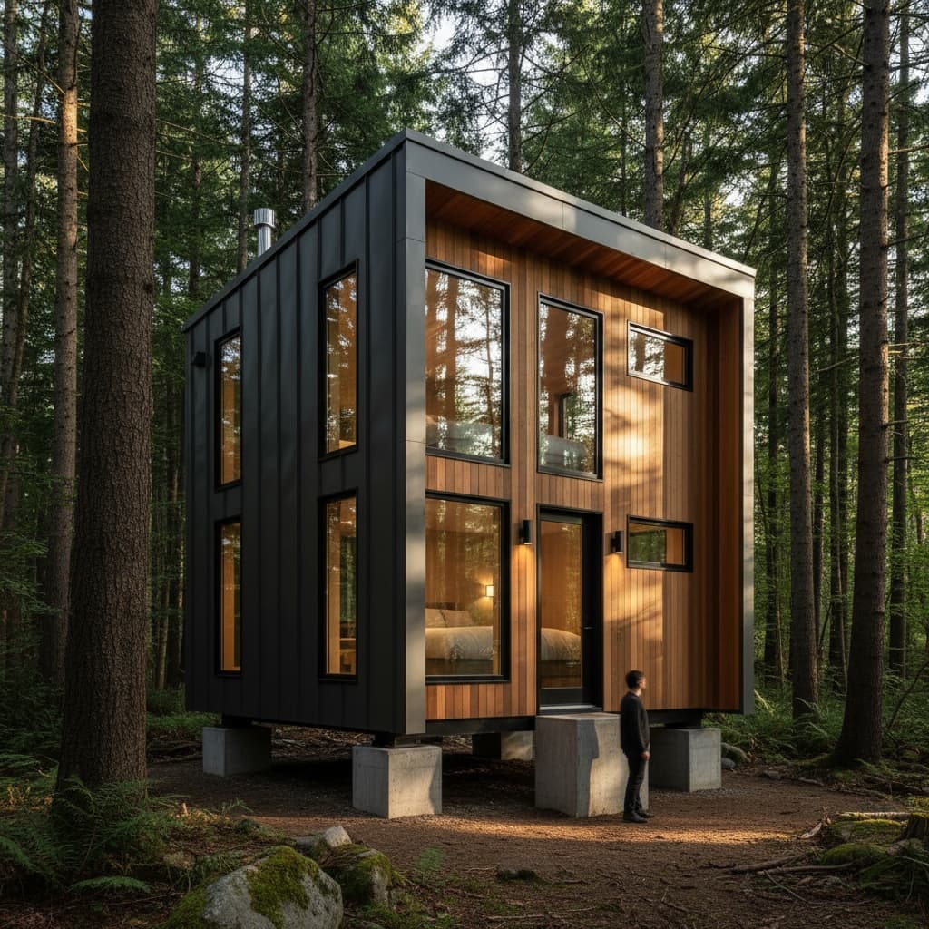 Modern Forest Tiny House - Exterior view