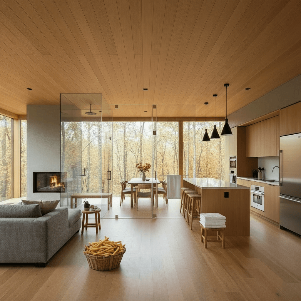 Modern Forest Tiny House - Show Whole Kind - Only Show Whole - Show Whole Living - Show Nice Open - Show Nice Open - Interior view