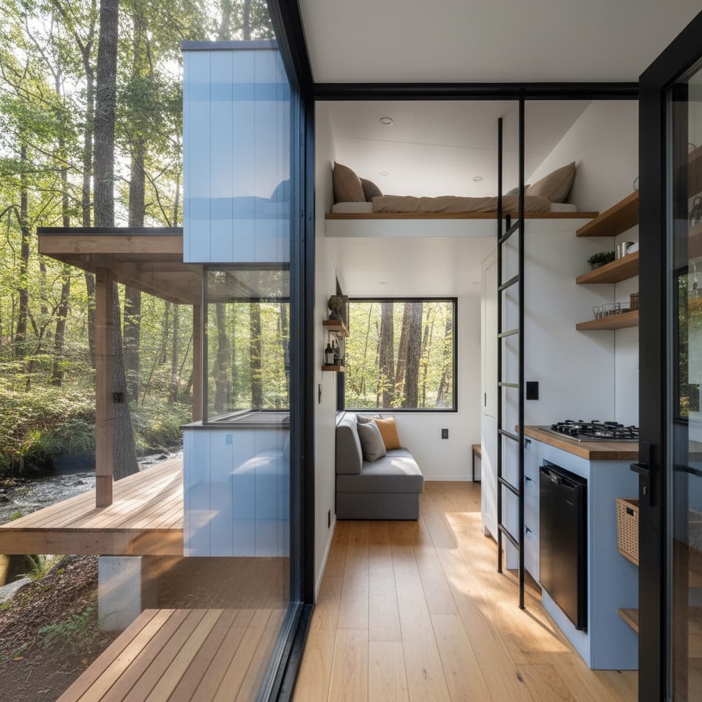 Modern Forest Tiny House - Interior view