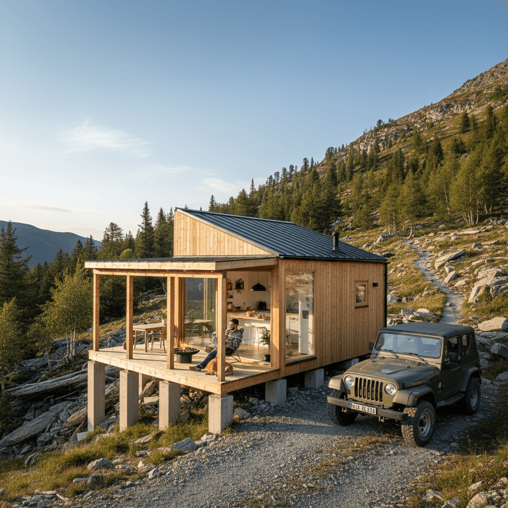 scandinavian mountain Tiny House - Exterior view