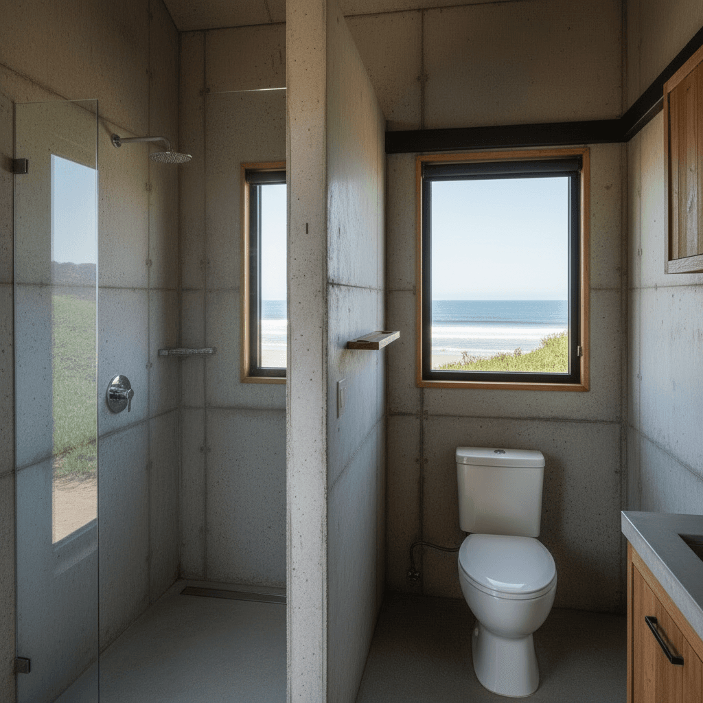 industrial Beach Tiny House - Show Whole Interior - Show Other Side - Interior view