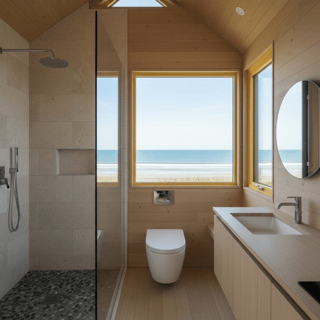 scandinavian Beach Tiny House - Show Room Whole - Give Whole Kind - Show Other Side - Interior view