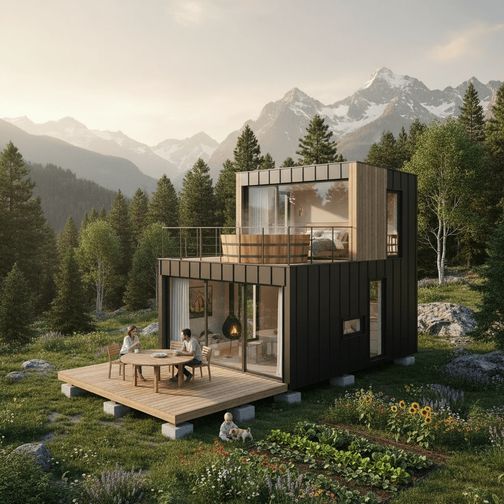 Modern mountain Tiny House - Table Second Floor