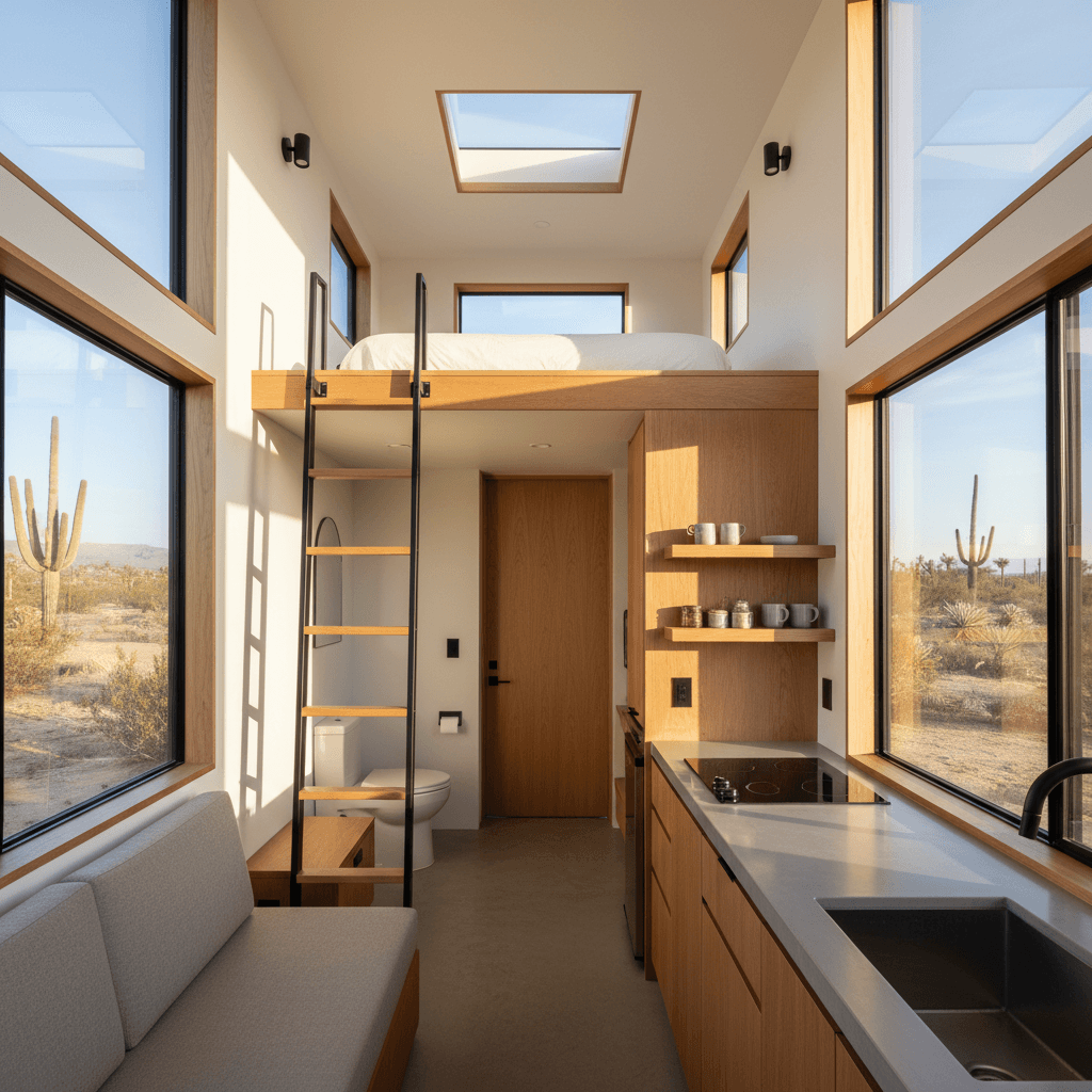 Modern Desert Tiny House - Interior view