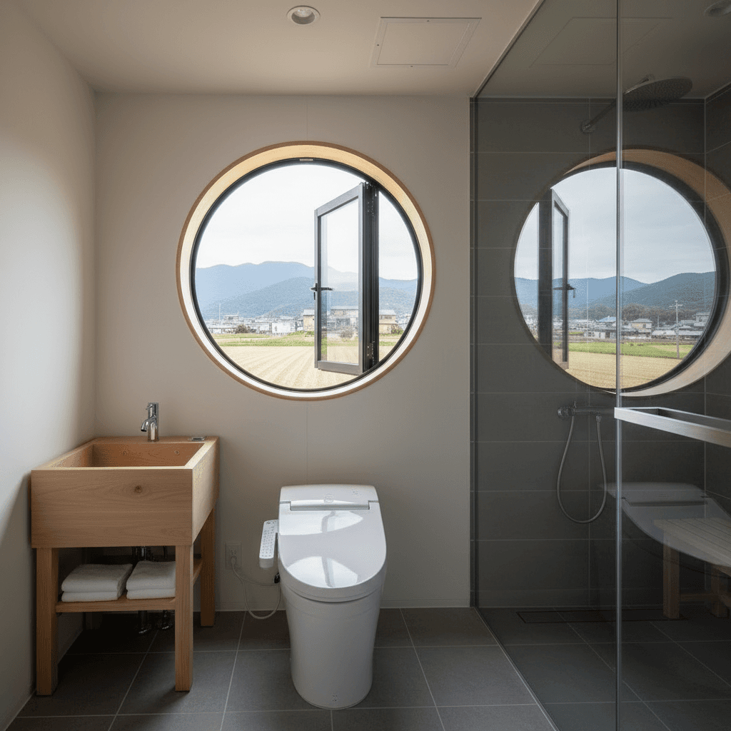 Modern rural Tiny House - Show Tatami Room - Show Other Side - Interior view