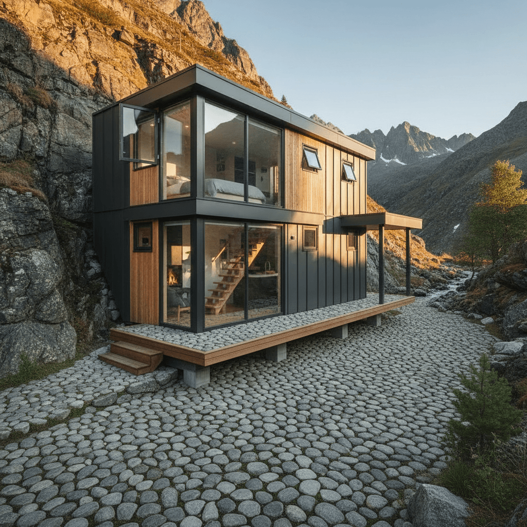 Modern mountain Tiny House - Front House Flat