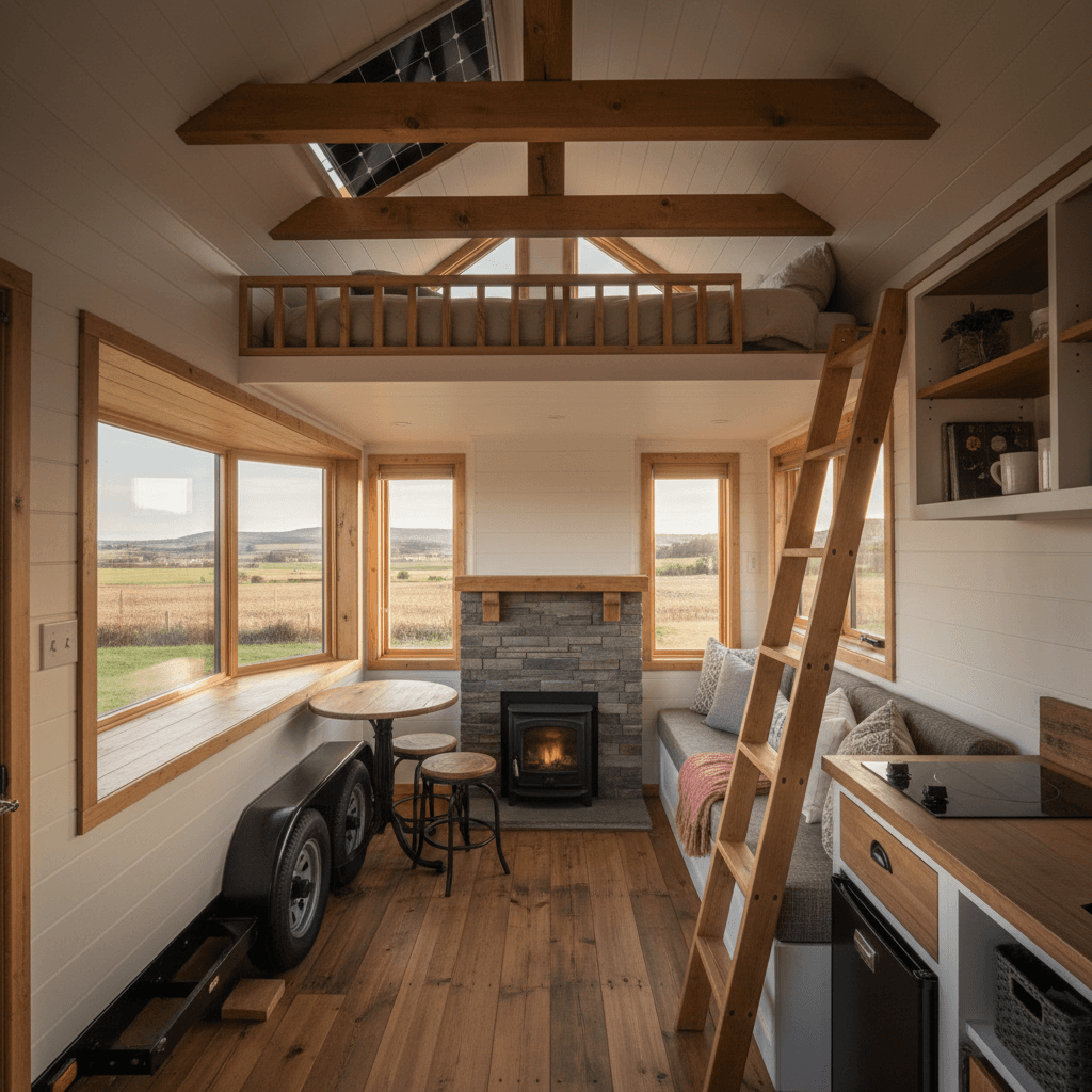 Rustic rural Tiny House - Interior view
