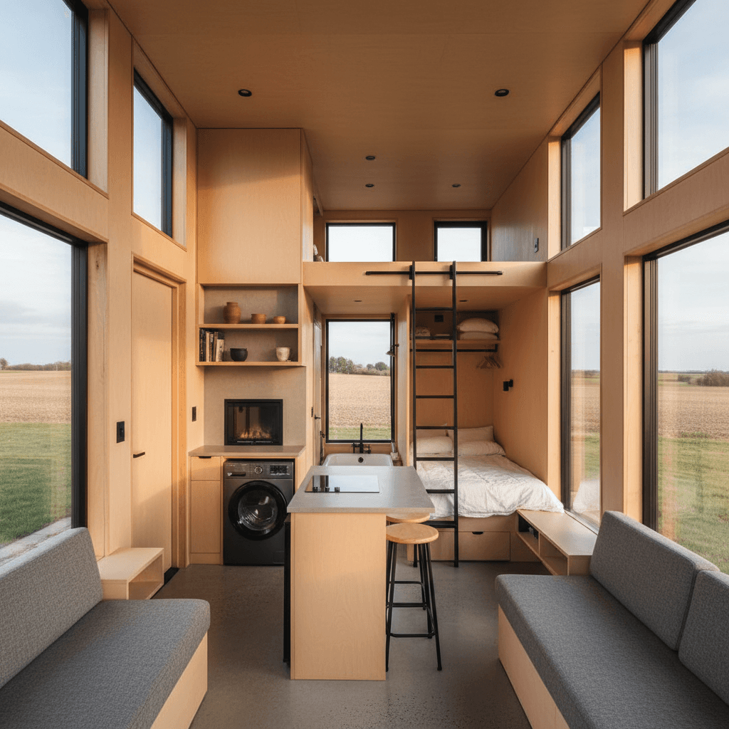 Modern rural Tiny House - Interior view