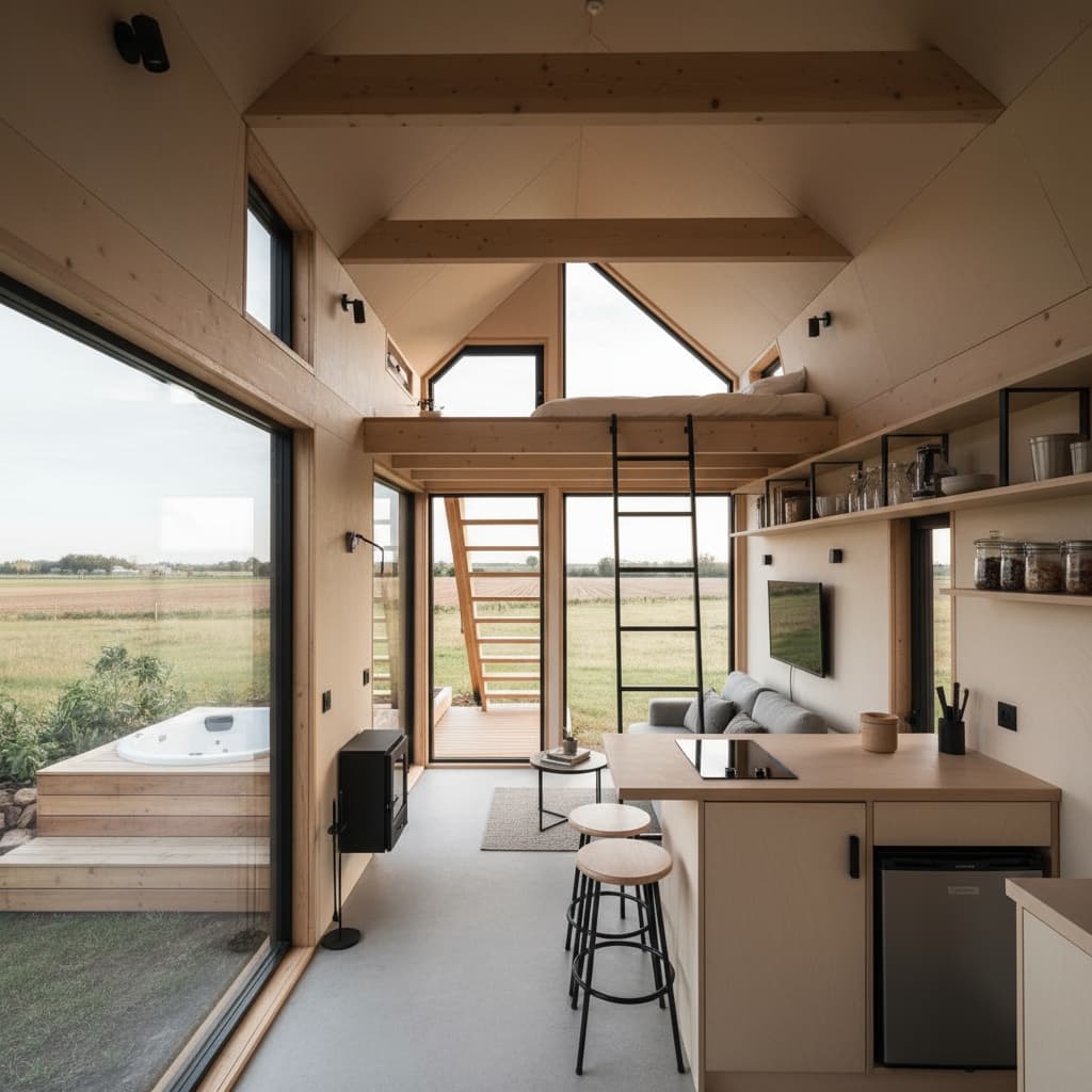 Modern rural Tiny House - Interior view