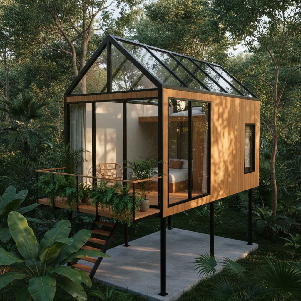 Modern Forest Tiny House - Exterior view