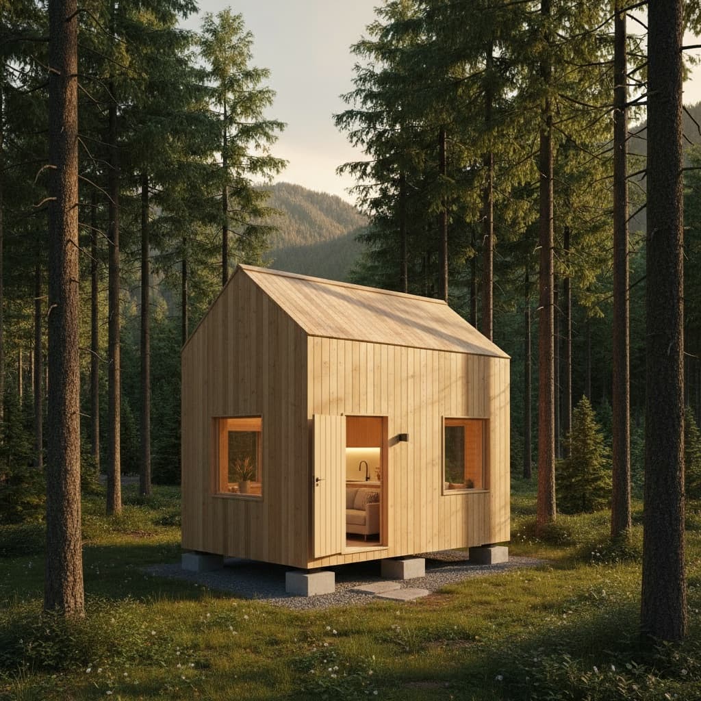 scandinavian Forest Tiny House - Give Open Front - Exterior view