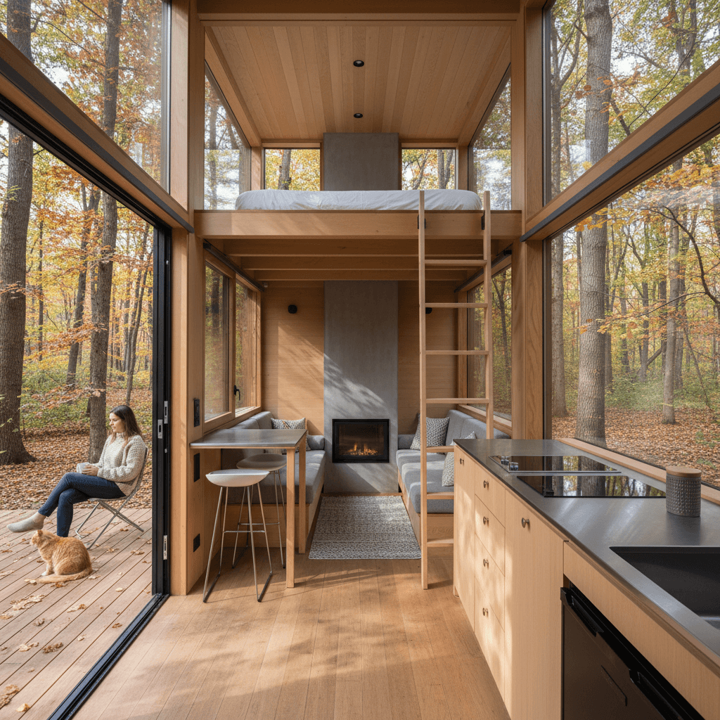 Modern Forest Tiny House - Interior view