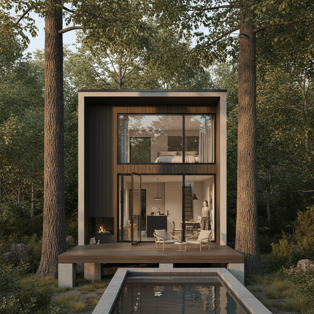 Modern Forest Tiny House - Exterior view