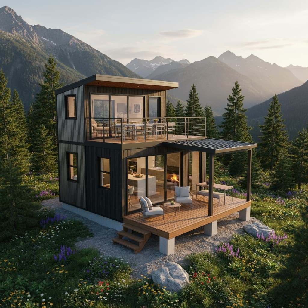 Modern mountain Tiny House - Show Kind Second - Exterior view