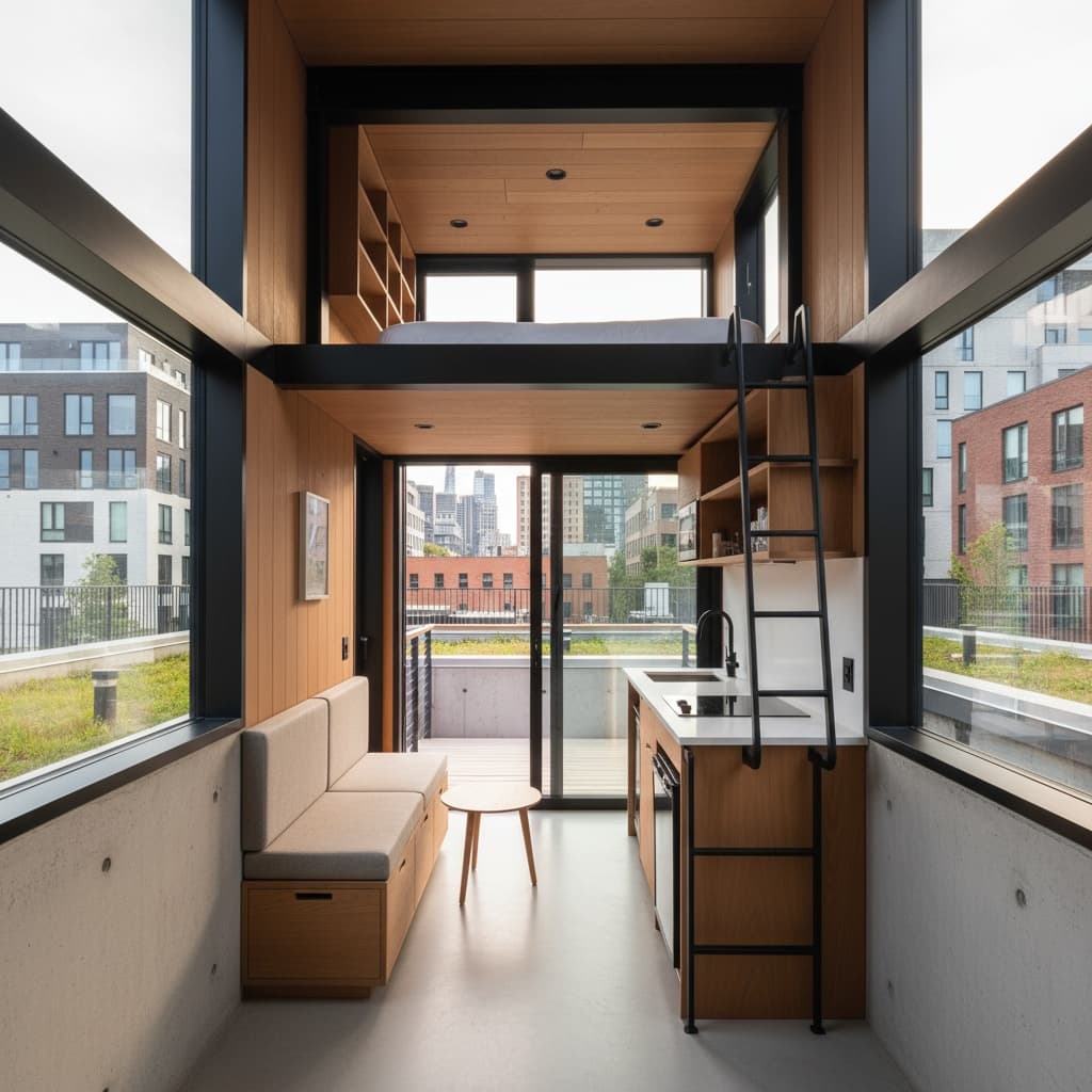 Modern Urban Tiny House - Around House Have - Interior view
